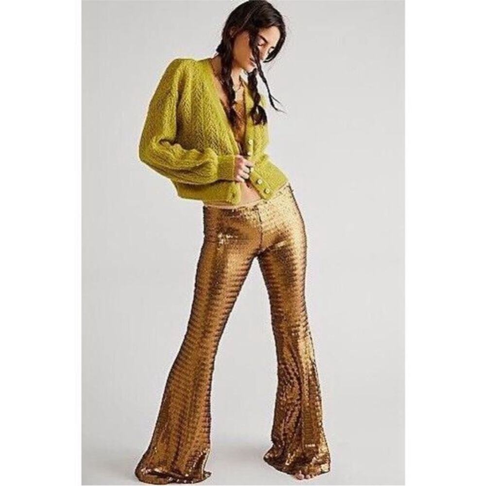 NWT Free People Party Flare Sequin Pants Size XS
